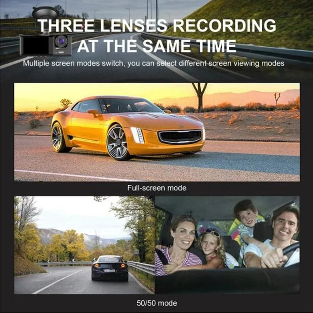 Screen, Cam HD Cable Front Loop in 1080HD Cameras 2" and Car with Dash Car IPS G-Sensor, Rear Motion Detection, Recording, Recorder, Display 3 ALLTIMES Video Interior 1 Charger