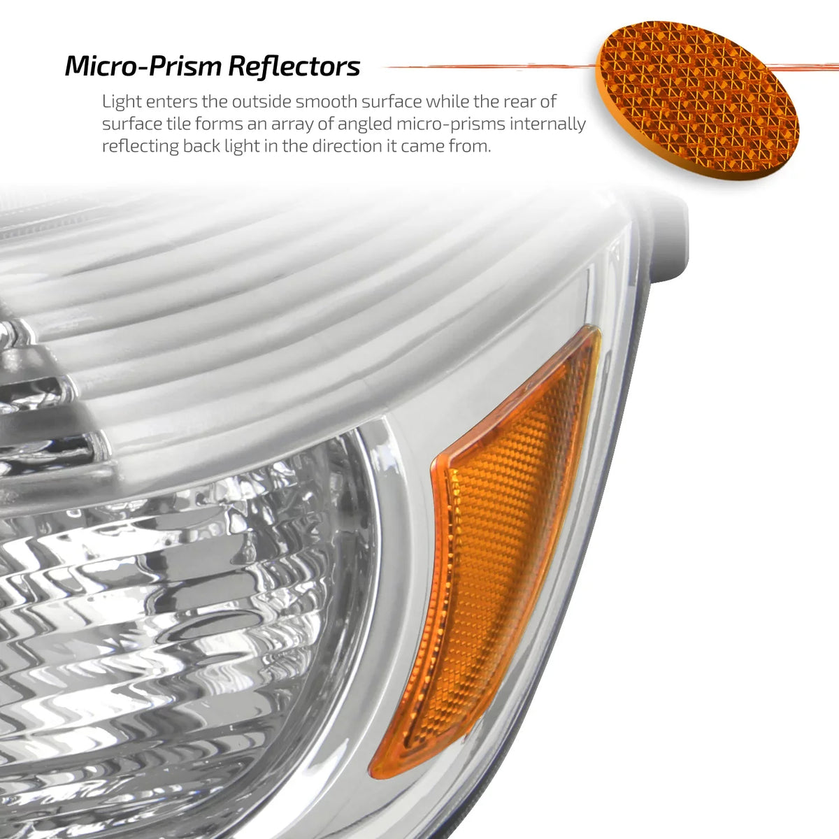 2009 Fits - [Halogen Toyota 2008 Left+Right Pair highlander Type] Headlights 2010 Replacement AKKON Chrome