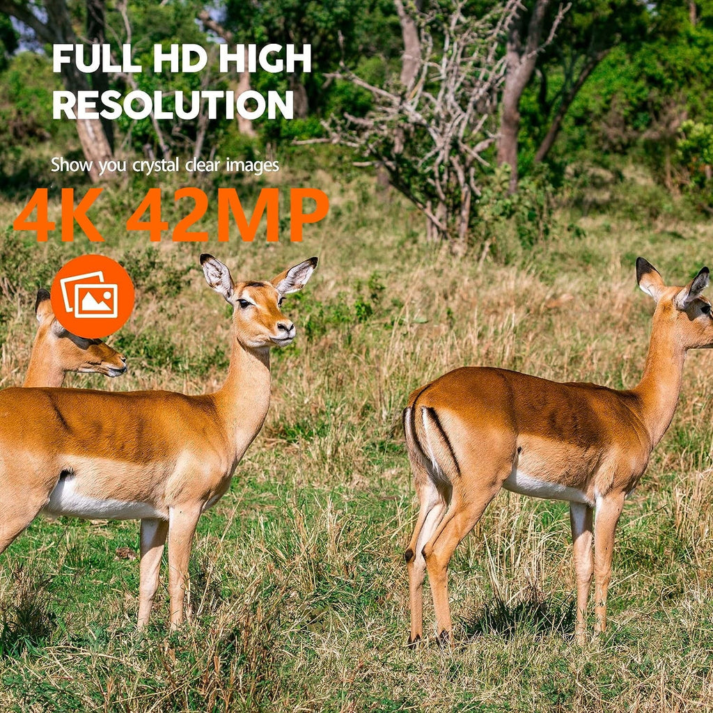 Trail Angle 120° Camera with PIR for IP66 Bluetooth Sensor Night Motion Native Waterproof Vision CAMPARK 3 Camera Cam Wildlife Wide WiFi 42MP Monitoring Activated Game Hunting Deer 4K Trail 30fps