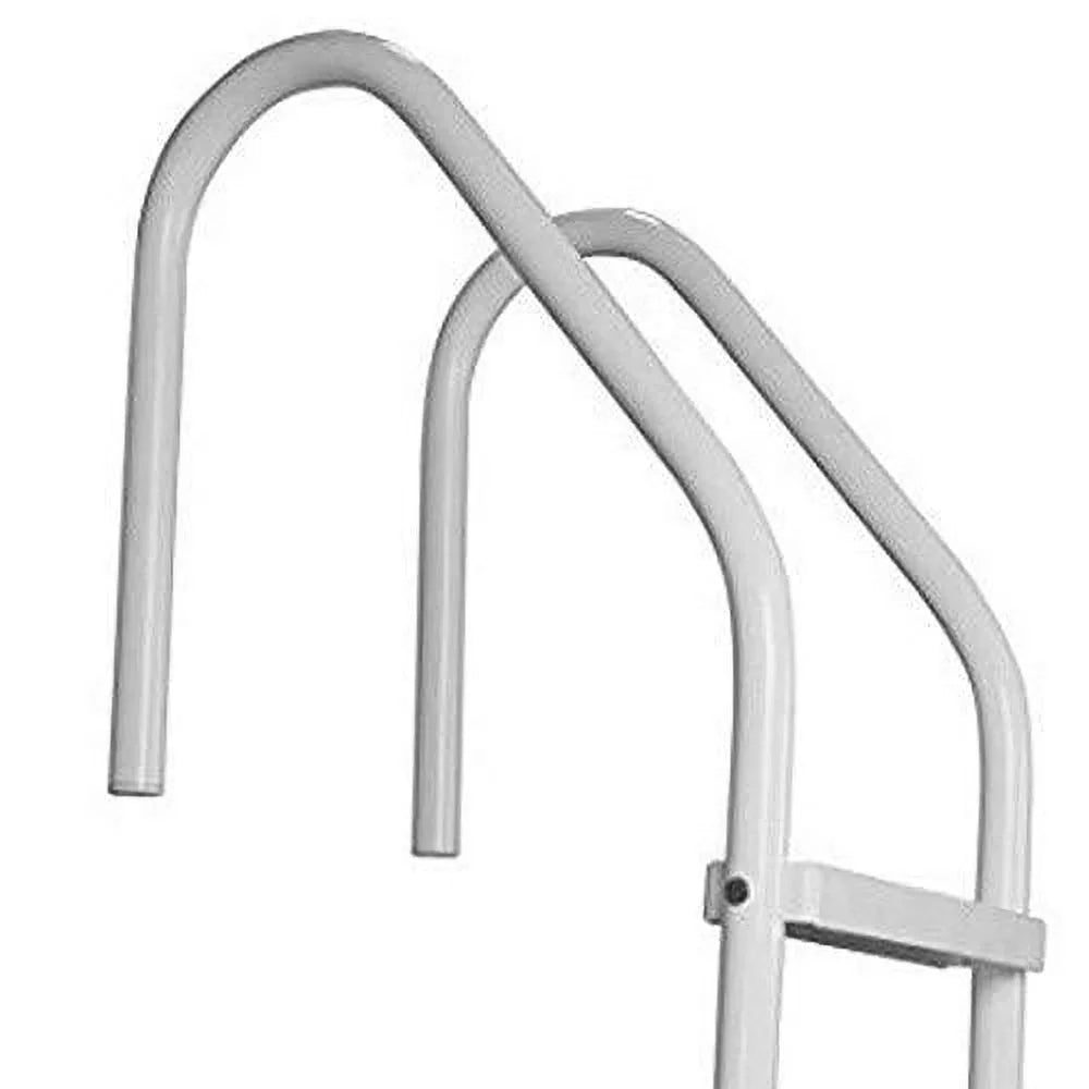 Ground SAFTRON White 3-Step Ladder- In Swimming Pool