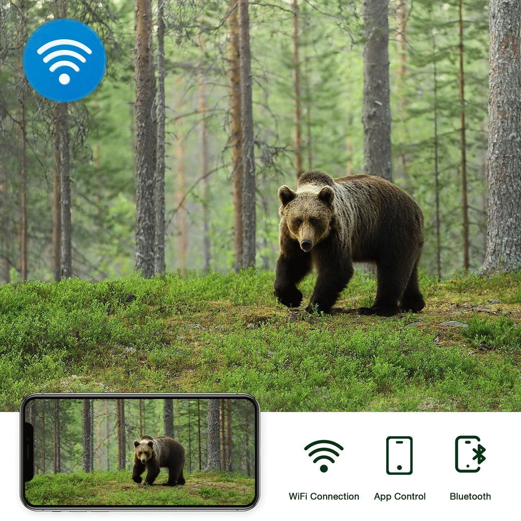 Trail Angle 120° Camera with PIR for IP66 Bluetooth Sensor Night Motion Native Waterproof Vision CAMPARK 3 Camera Cam Wildlife Wide WiFi 42MP Monitoring Activated Game Hunting Deer 4K Trail 30fps