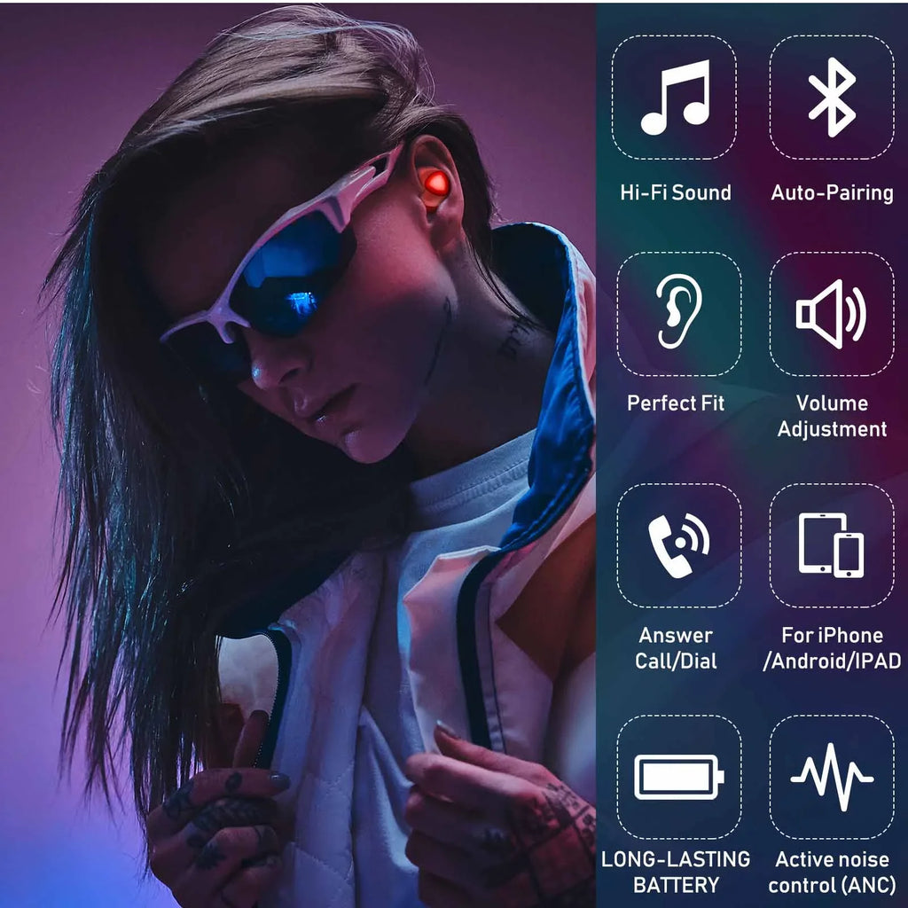 (Charging Buds With True Case Wireless Red For Blackview Earbuds P6000 Street Cancelling UrbanX Bluetooth Plus Noise Active Included)