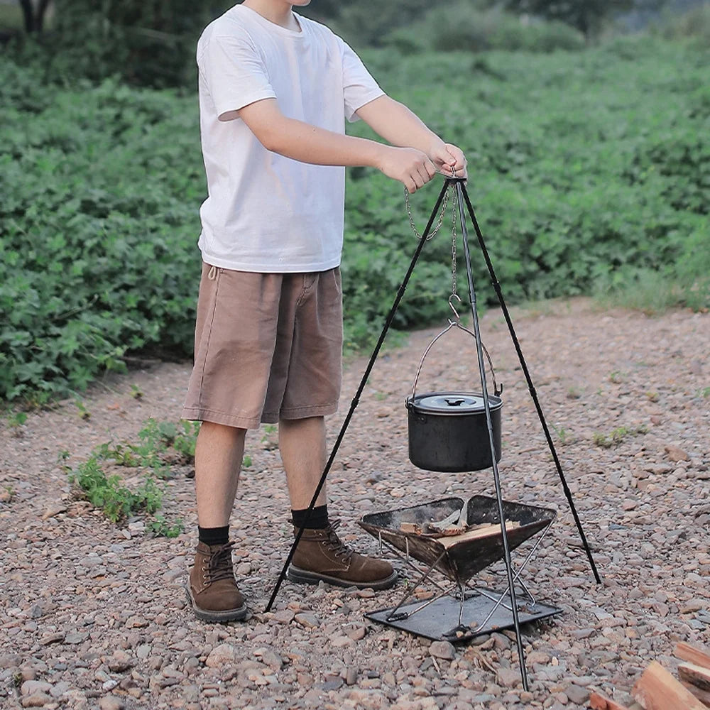 movable Camping Bonfire for Radirus Picnic Stand Campfire Tripod, Htovila - BBQ Walmeck Tripod Outdoor Rack Bracket Dazzduo Hung Foldable Aluminum Detachable Aibecy Alloy Folding and BUZHI Pot