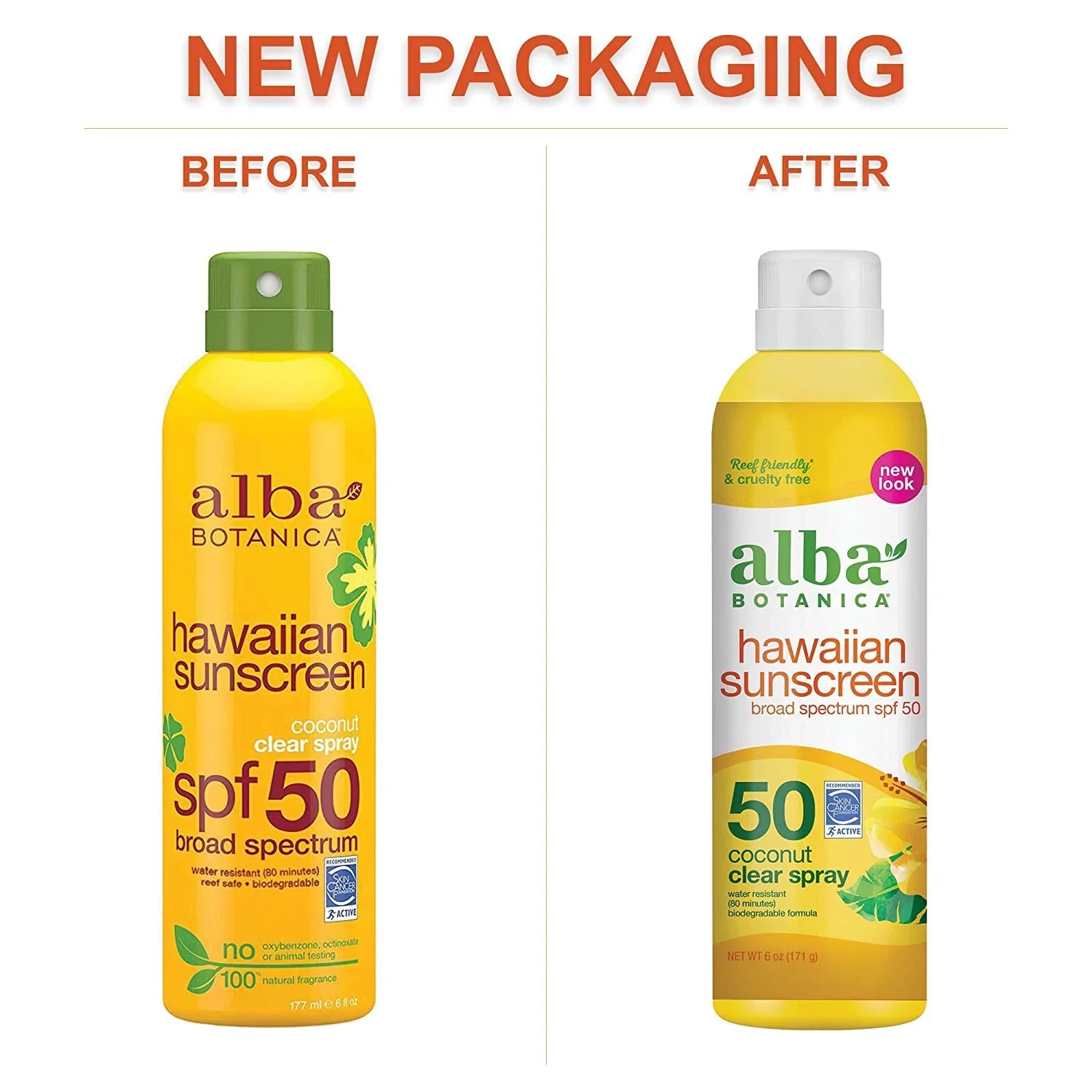 8 SPF (4pack). Oz Spray, 50, Clear Clear, Hawaiian Alba Botanica Coconut, Nourishing Fl Sunscreen