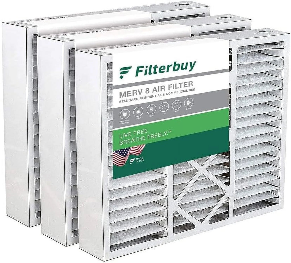 Filterbuy for FC100A1011 Furnace (3-Pack) 20x20x5 Filters 8 oxygen and AC HVAC MERV Honeywell X0585 Pleated Lennox