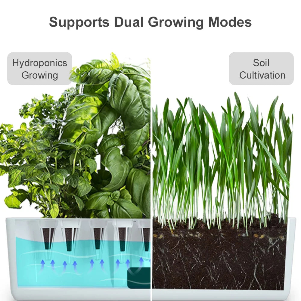 for Growing Lights 2L Pods Automatic Adjustable Height 15W Timing Water Grow LED with Kit 9 Office Tank Home Lixada Kitchen Indoor Hydroponics