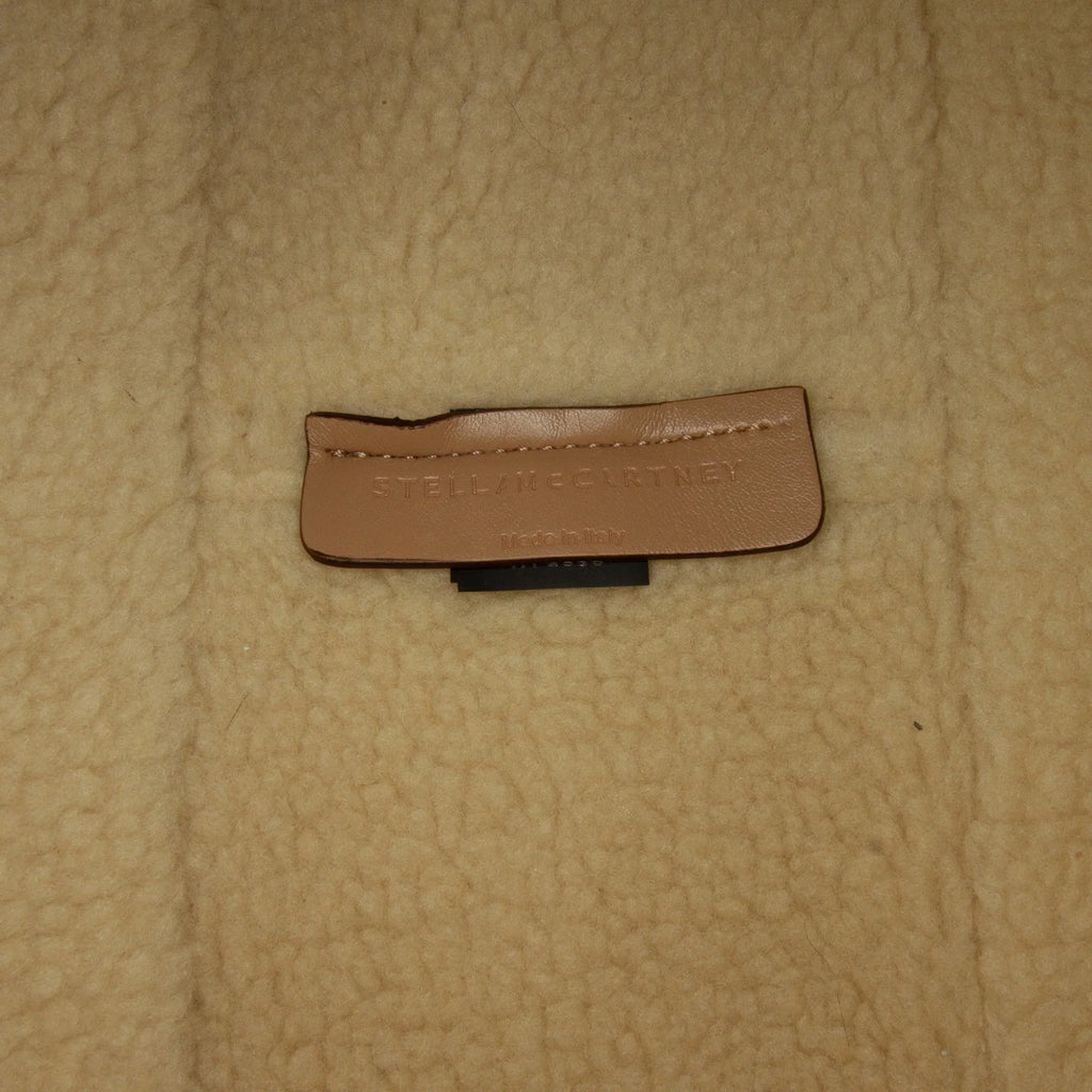 Brown Stella Trimmed McCartney Shearling Logo Fiber (Good) Fabric Unisex Authenticated Chemical Stella Satchel Pre-Owned