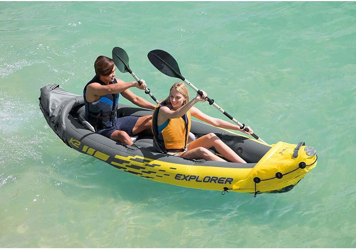Explorer Adjustable Includes K2 86in 68307EP – – 400lb Weight High-Output Aluminum Seats SuperStrong and Kayak blow-up with Deluxe – Backrest – Set: 2-Person Capacity YUNWEN Oars Pump
