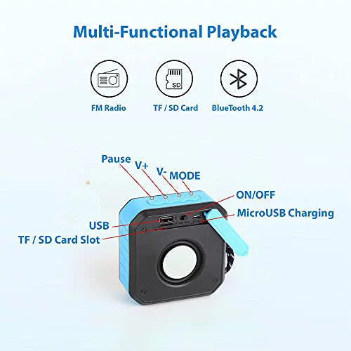 (GREEN) WaterProof IPX7 Galaxy Speaker 4G/5G/A32 1500 Outdoor with 5G/A52 Samsung Works Playtime, with Indoor, A72 13H 5G Travel