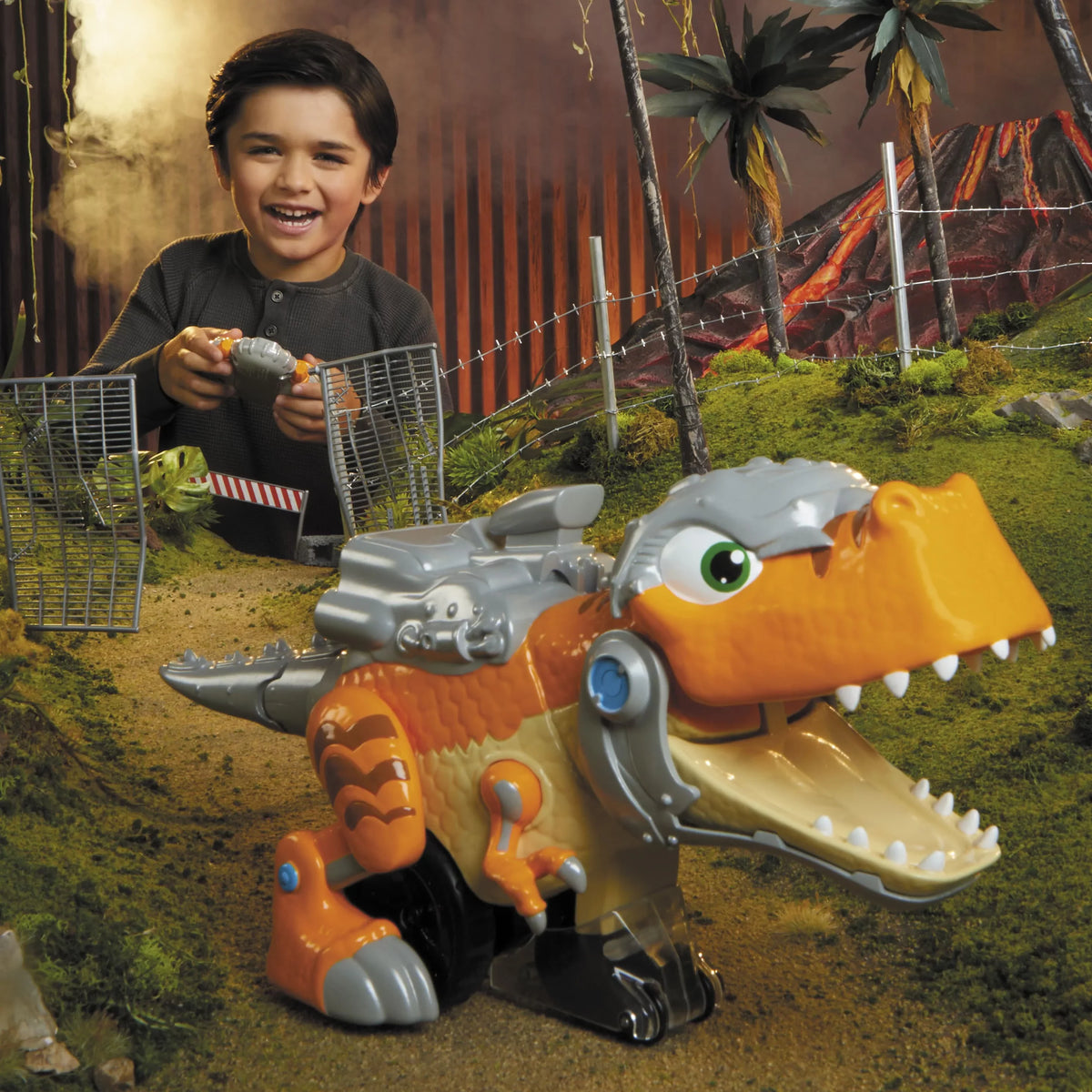 Control 5 360 Tikes Toys Old Music Little Chompin' That SFX- Plays Gifts 6+ for Girls Toy Kids, Spins & Years Strike Remote for Ages 4 Degree RC Roars, and Dinosaur Boys Vehicle T-Rex Full with Car