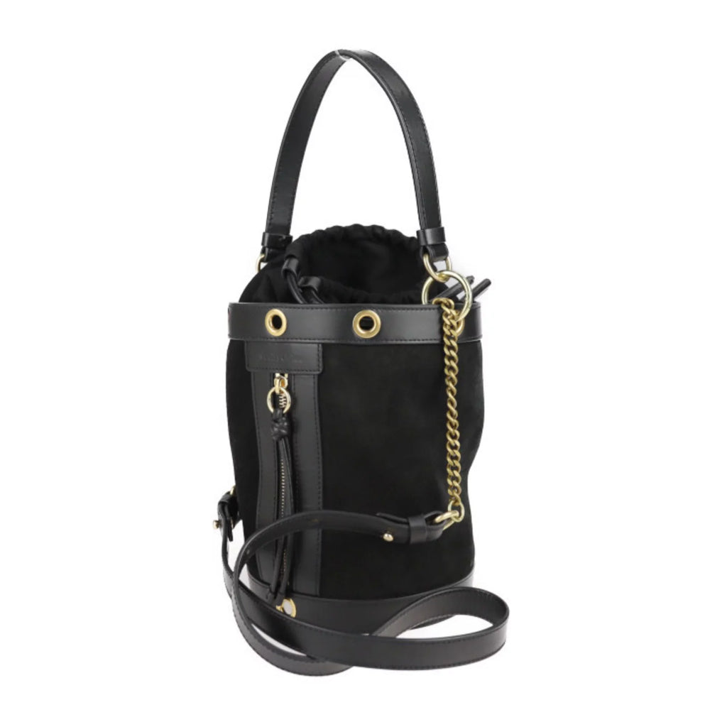 BY (Good) sea Chloe fittings handbag Chloé tote Debbie leather 2WAY CHLOE Pre-Owned bag suede shoulder See metal gold SEE by black by
