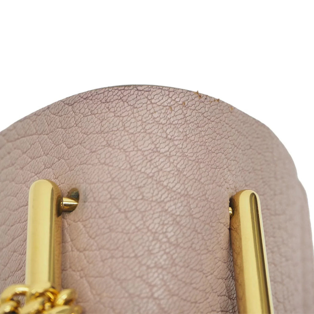 Chloé 3S1031-9 Bag Pre-Owned Ladies (Good) Pink Shoulder Chain Leather Drew Chloe