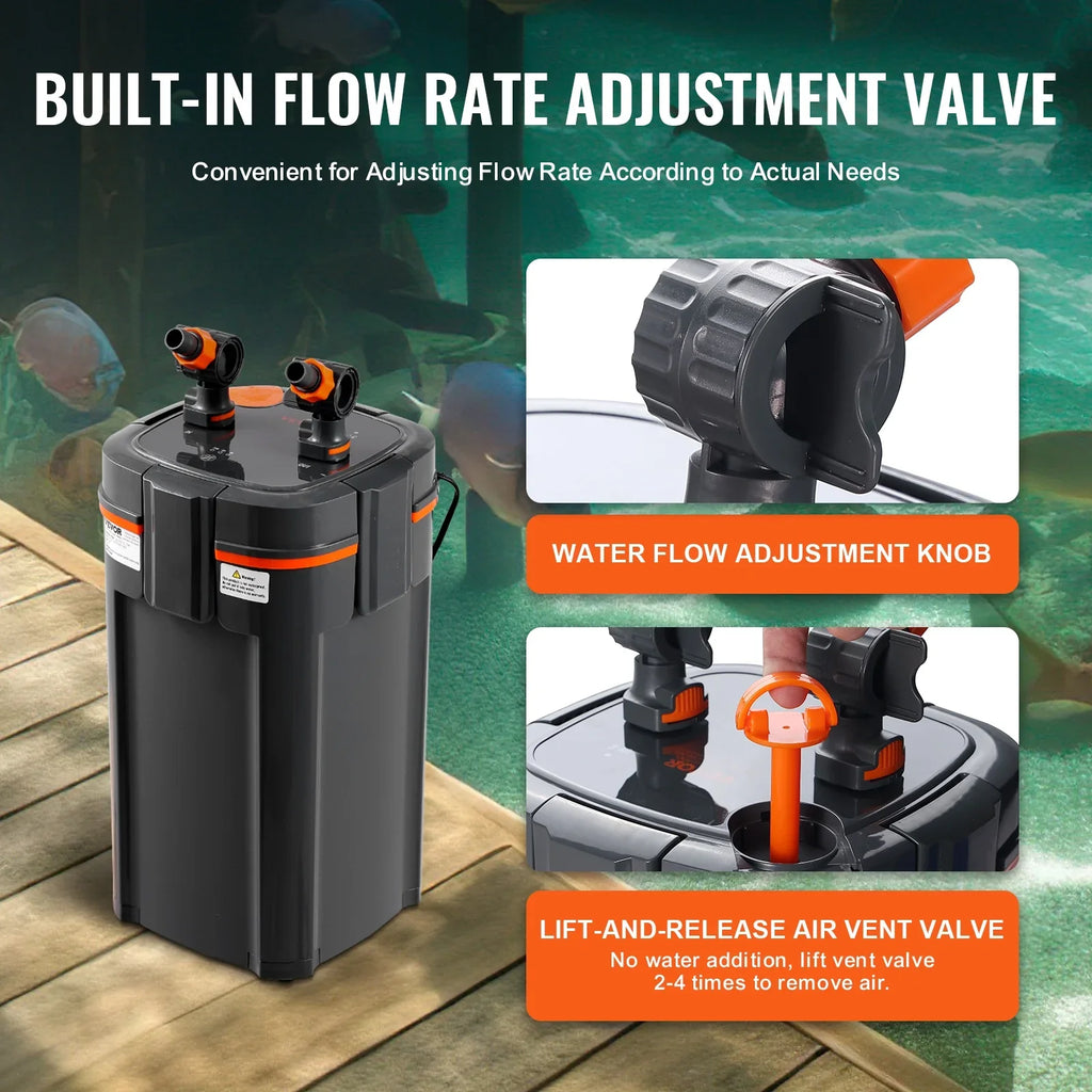Filter Canister Gallon Lamp SKYSHALO UV Aquarium Tank Quiet 20w Fish 200