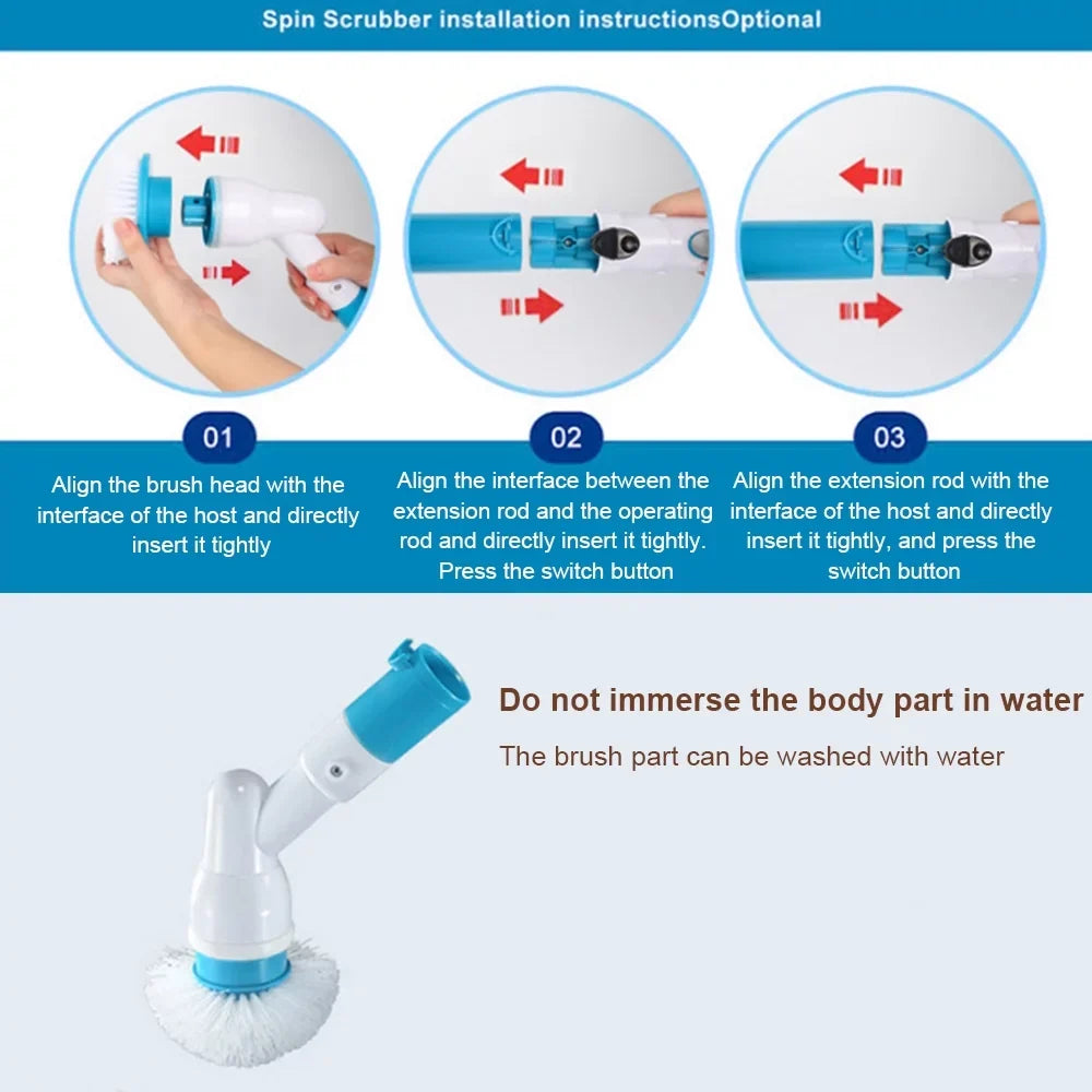 Cleaning Brush Electric Cordless AYMZ Bathroom Scrubber Floor Power Shower Spin for Scrubber