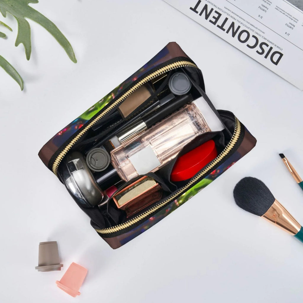 movable Purse Travel Gift Leather Cosmetic Grinch Bag Film Pouch Organizer Storage Makeup Toiletry Bag
