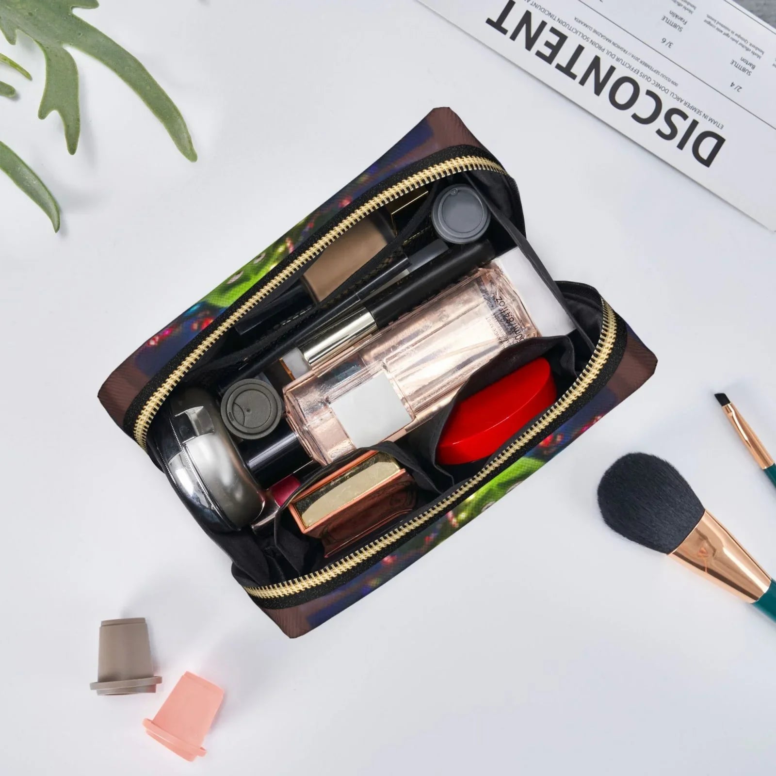 movable Purse Travel Gift Leather Cosmetic Grinch Bag Film Pouch Organizer Storage Makeup Toiletry Bag