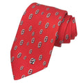 Twill HERMES Chaine Men's Silk Tie Pre-Owned Panda New) (Like Red Hermes d'Ancre