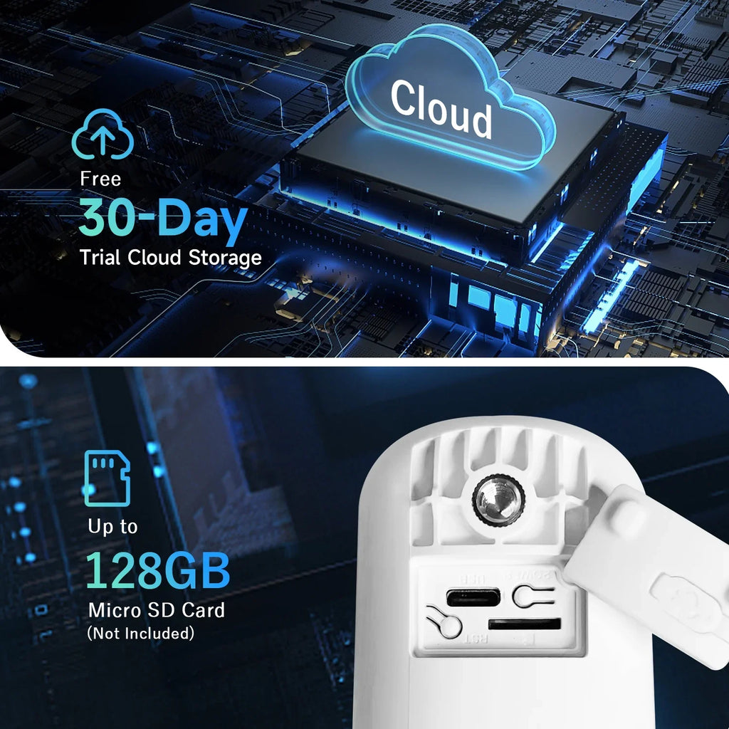 Camera Motion 2.4GHz Card Audio, with Cloud/SD Vision, WiFi, Security PIR Powered Outdoor, Storage, Battery Waterproof, Detection 2-Way Home Camera Night 2.5K Security 4MP XVIM Wireless Spotlight