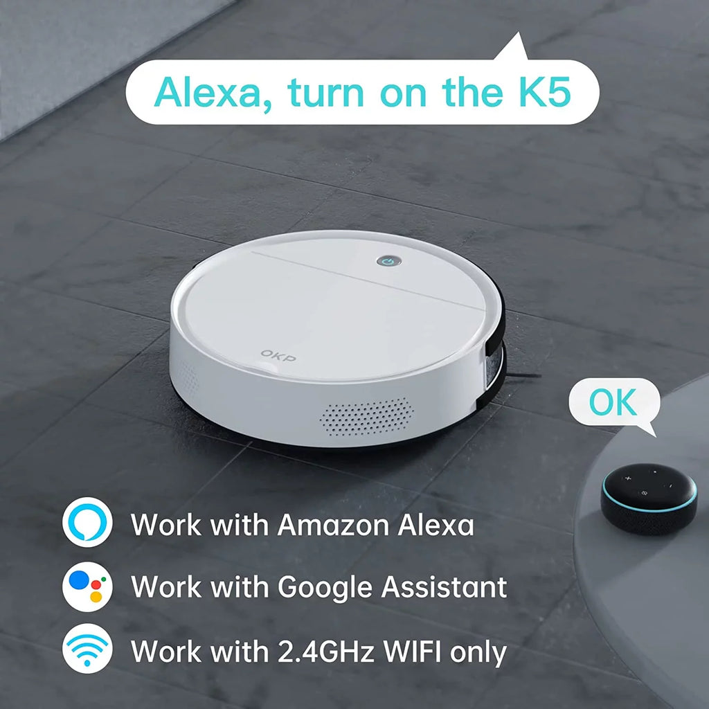 Pet Pile FJU Runtime, Hair, with Quiet Suction, Cleaner, Hard and for Robot Carpet, Strong Vacuum /APP, Vacuum Robotic 2500pa Work 120Mins Low Floor Small