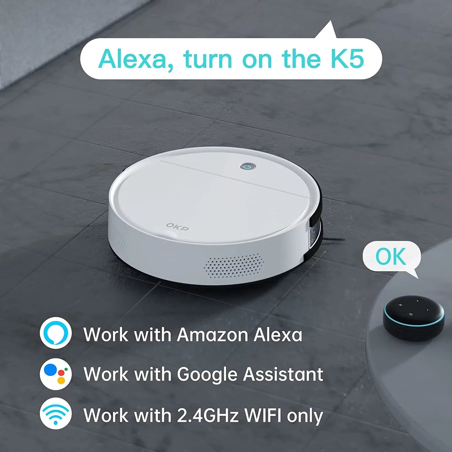 Pet Pile FJU Runtime, Hair, with Quiet Suction, Cleaner, Hard and for Robot Carpet, Strong Vacuum /APP, Vacuum Robotic 2500pa Work 120Mins Low Floor Small