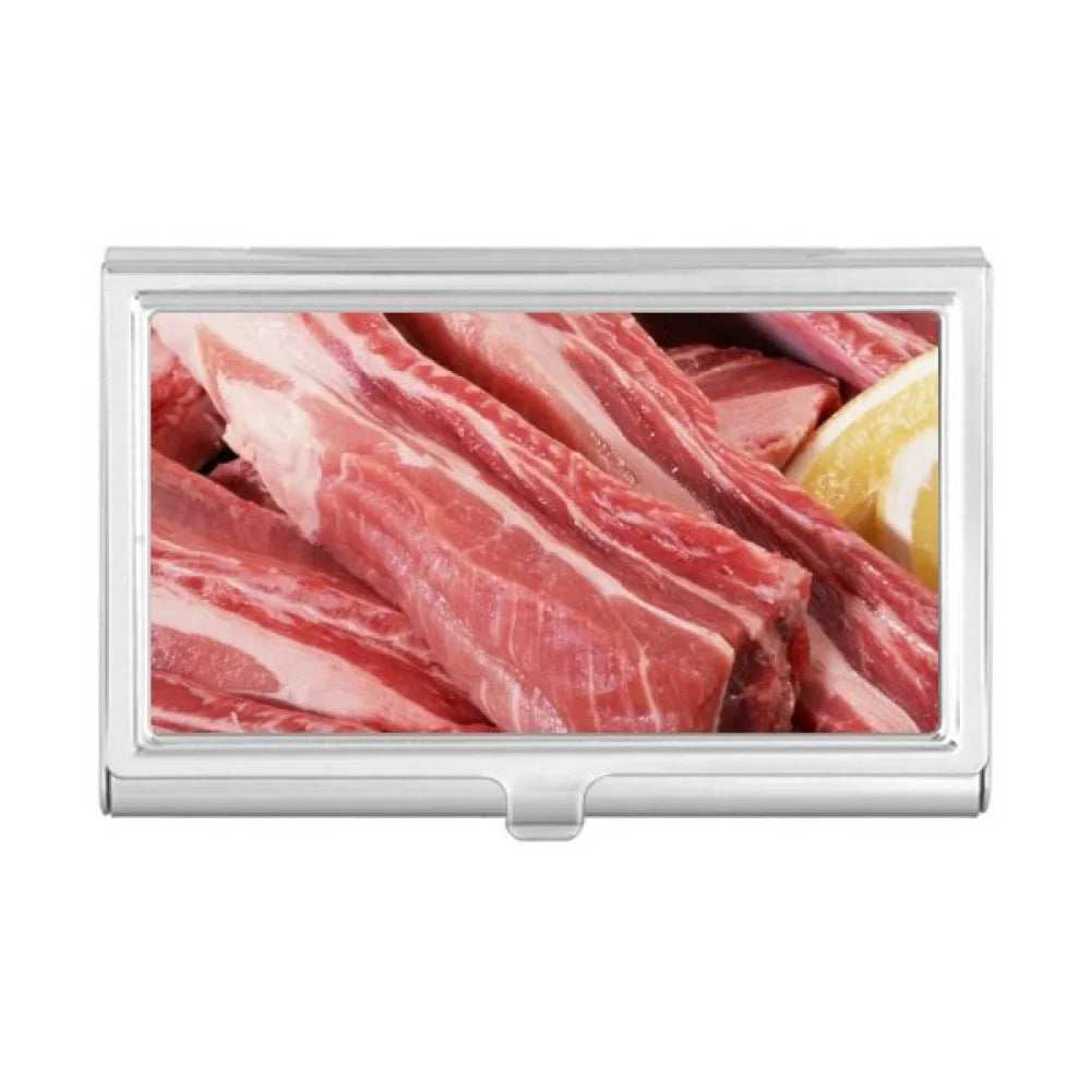 Chop Pocket Food Case Box Texture Card Wallet Rib Holder Raw Business Meat