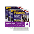 12, 3M, HVAC MERV MPR, Filters Captures 4 Furnace by atmospheric Filter, 20x22x1, Filtrete Allergen Reduction Viruses, 1500 Advanced Bacteria, Allergens,