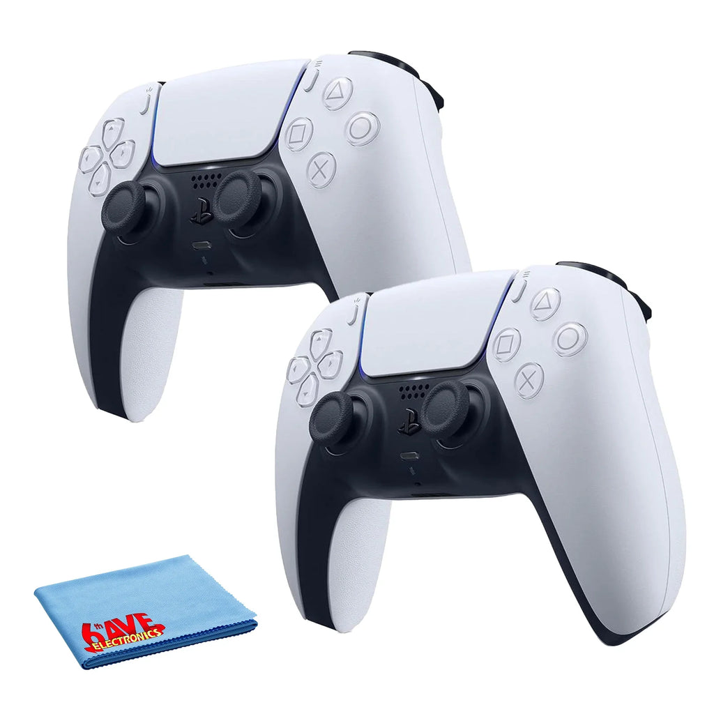 Controllers Microfiber Wireless 2x 6Ave Bundle With PlayStation + White DualSense fabric Controller Cleaning PS5 5, -