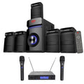 Machine Mics Wireless w/5.25" Rockville System VHF Home Theater/Karaoke Sub+(2)