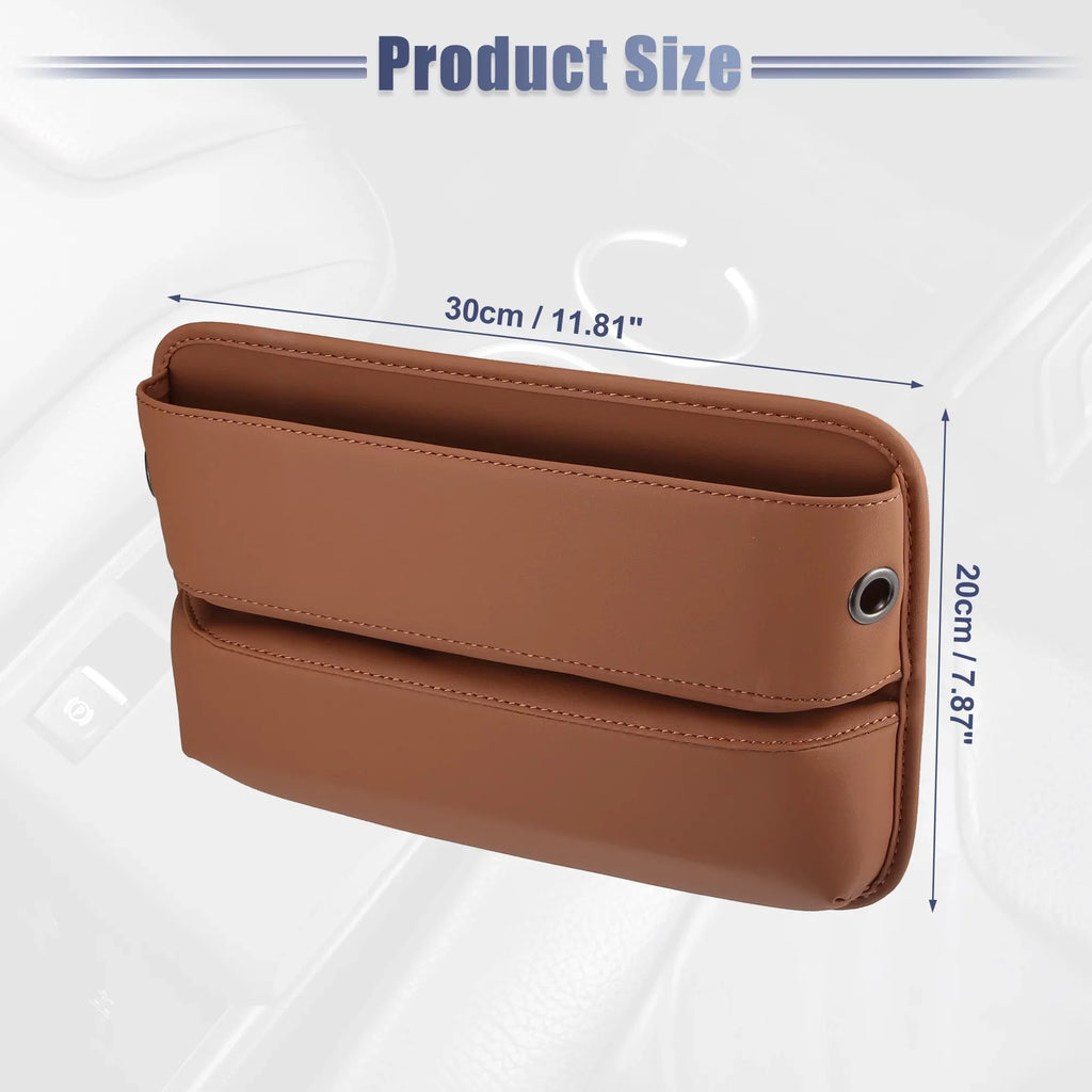 Organizer Filler Car 2pcs Seat Pocket Side Brown Box Car Gap Storage Seat Console Multi-function