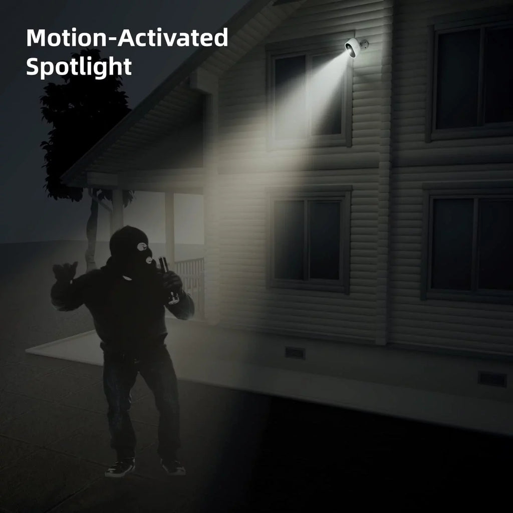 Motion Camera Wireless Siren,Rechargeable Outdoor /Indoor Security Battery Vision DEKCO & with Spotlight Color Detection 2K Night 2-Way WiFi Audio Surveillance Camera with Home Powered