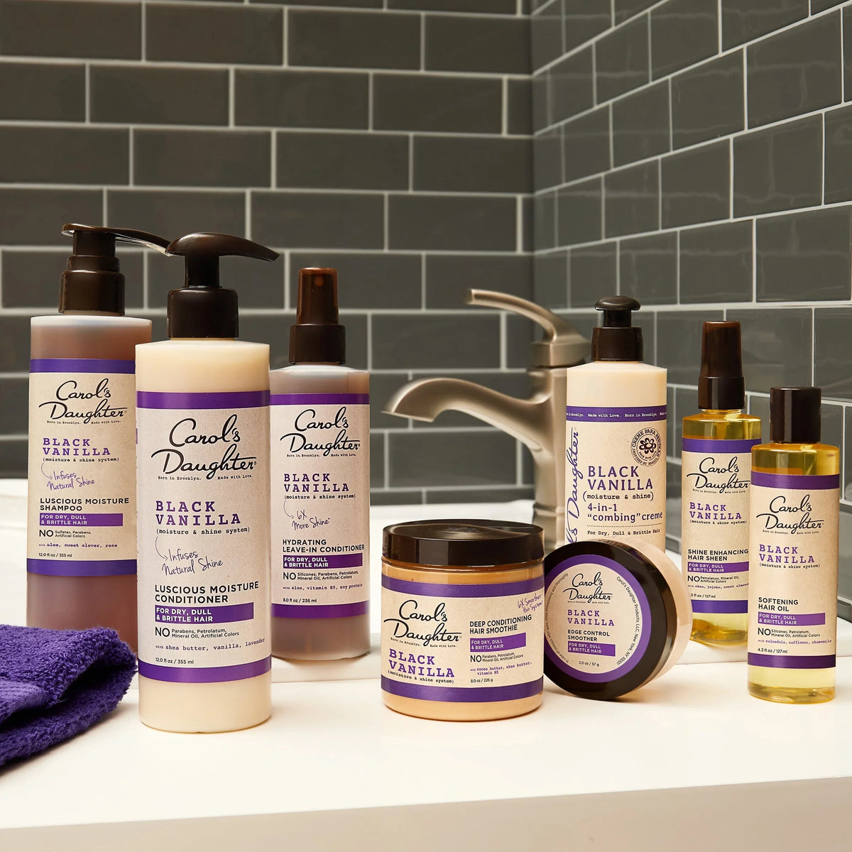 Conditioner Vary) Daughter (Packaging Conditioner May Moisture Hydrating and & Shine Free Shampoo and Sulfate Carol?s Hair Hair Shampoo Dry Hair, Vanilla Black Set Dull and For