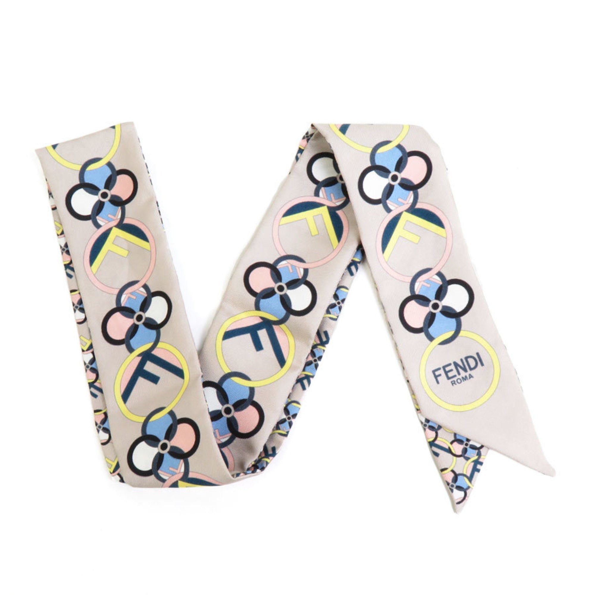 Multicolor (Good) Silk FENDI Muffler Scarf e58552f Women's Pre-Owned