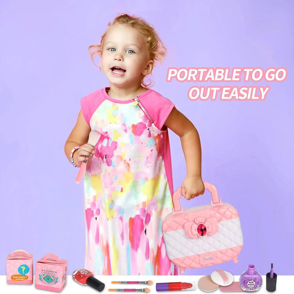 Cosmetic & Christmas Washable Kids Girls, Pink Toddler Real Kit for Gift, 3-12 Makeup Makeup Olds Makeup Safe Set, Birthday Set for Toys Year Kids Girls 24Pcs Makeup Non-Toxic Frozen