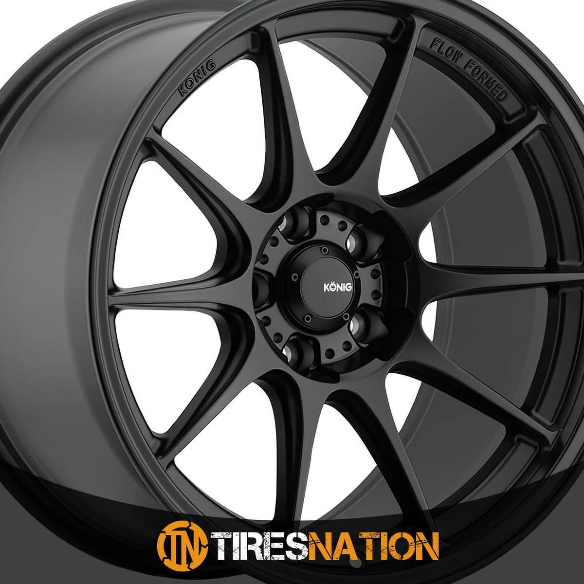 57B 17x8 5x114.3 Semi-Matte Black Dekagram Konig Wheel +40et