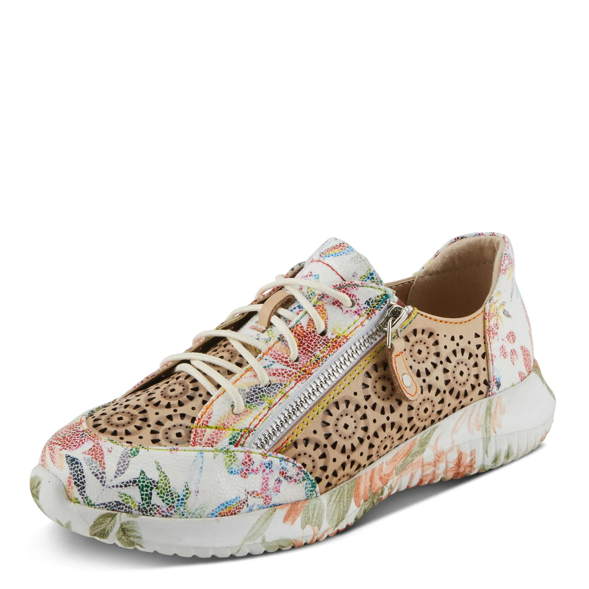 Lace-Up Flowers Women's Sneaker Fashion with 38/7.5-8 Beige L'Artiste Multi EU Jazzie
