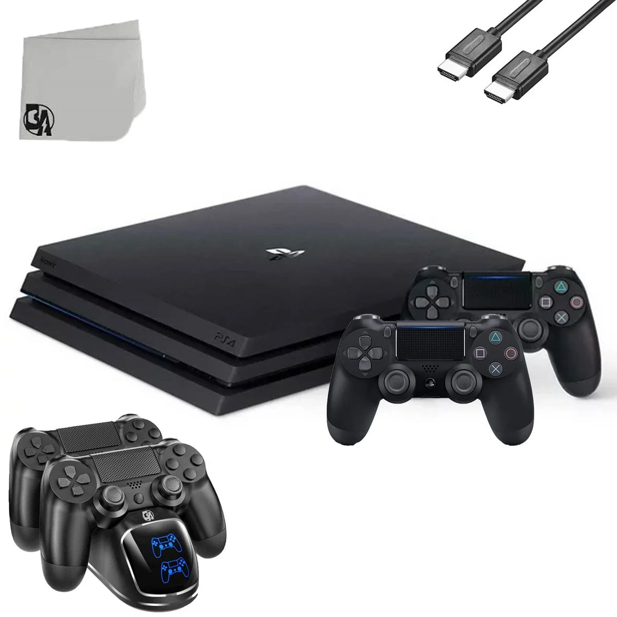 2 Gaming Charging HDMI Cable Pro Black Controller Axtion Console PlayStation Dock Sony Pre-Owned 1TB 4 Bolt with