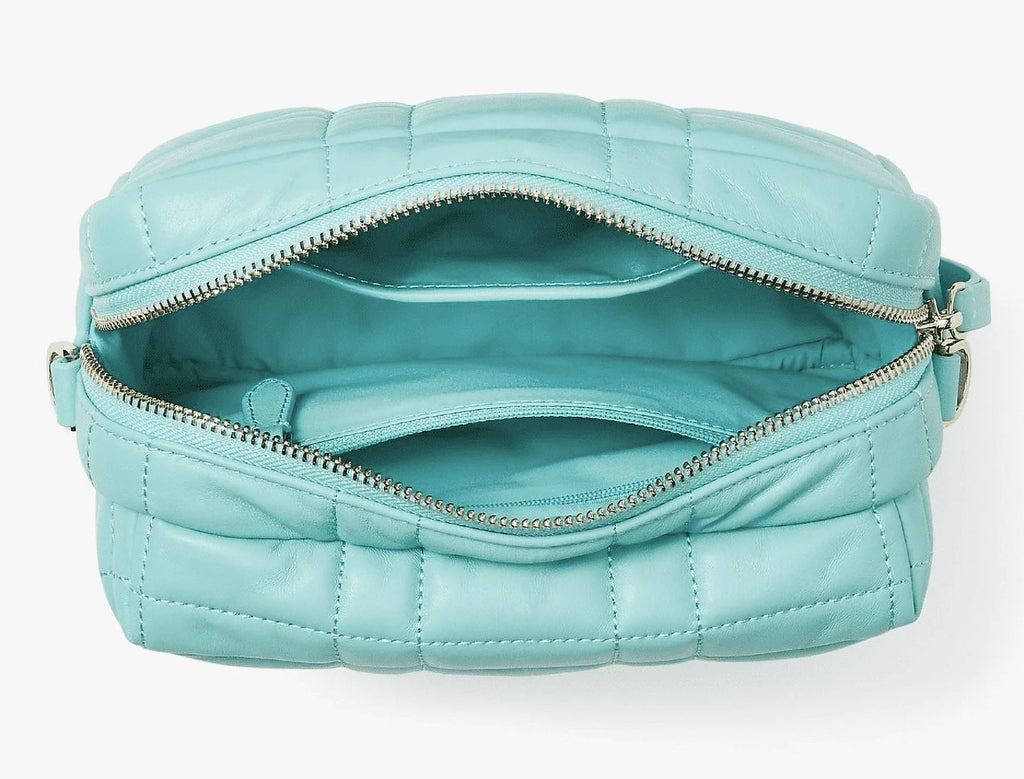 Clutch Crossbody Leather Small Kate Quilted Softwhere - Green York Spade Women's Convertible New