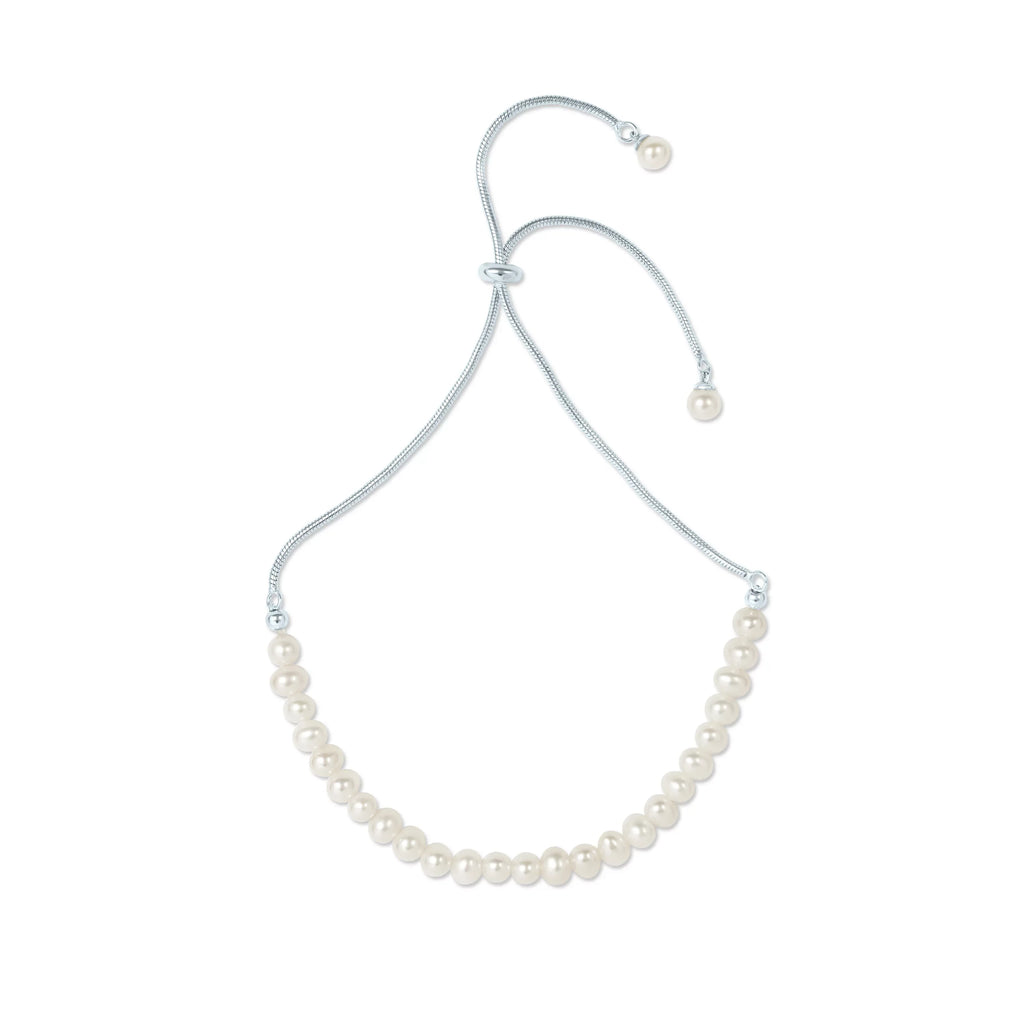Silver Women in Adjustable Pearl Freshwater Bracelet Sterling White Cultured 925 Slider Gemistry for