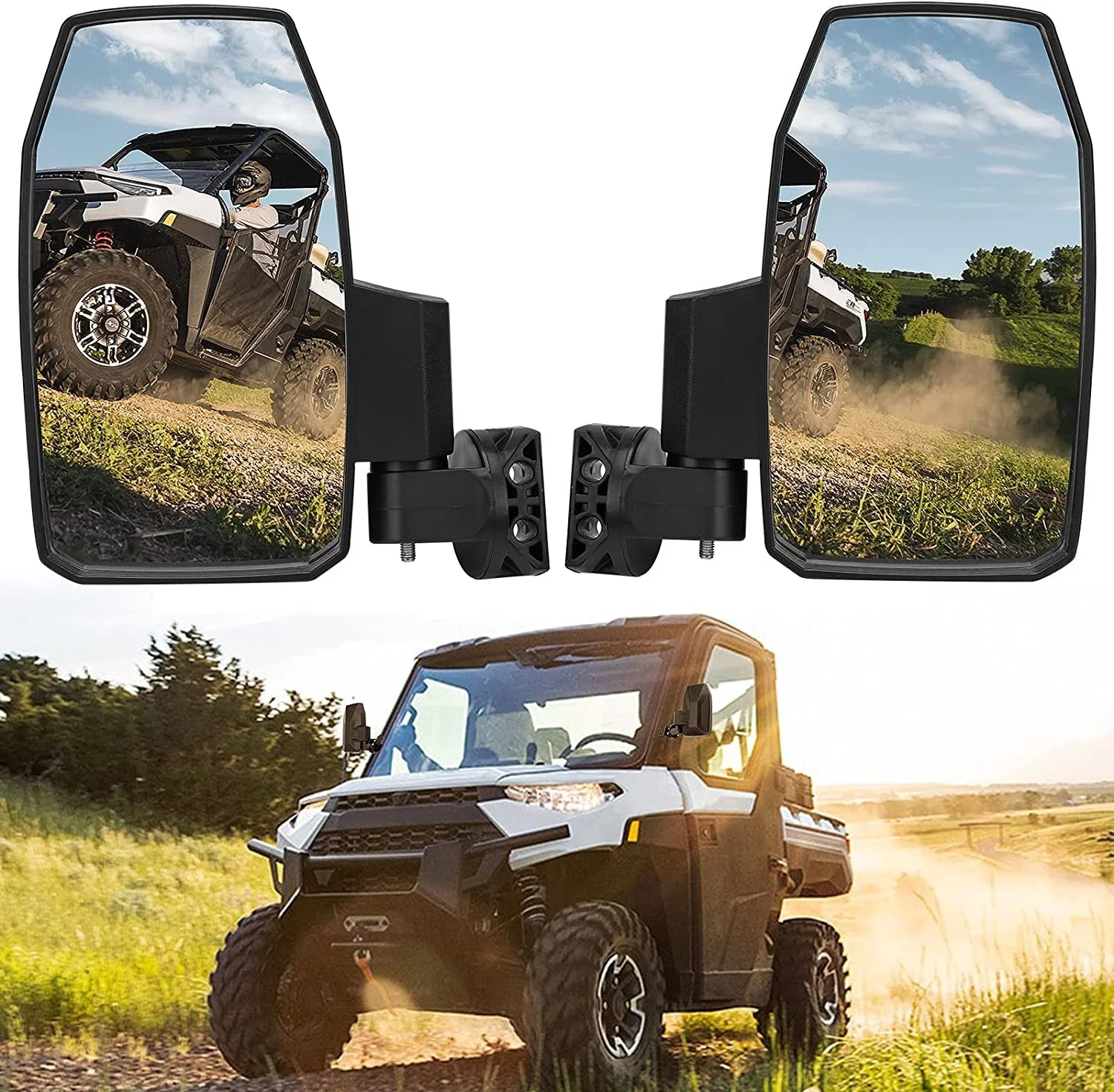 Maverick 900 Polaris for Trail Pro-Fit 570 Defender Ranger XP Mirrors Mirrors,Wider View 1000 Rear Kemimoto Door) Side UTV Mirrors Side Can-Am General (Not 1000 Compatible with