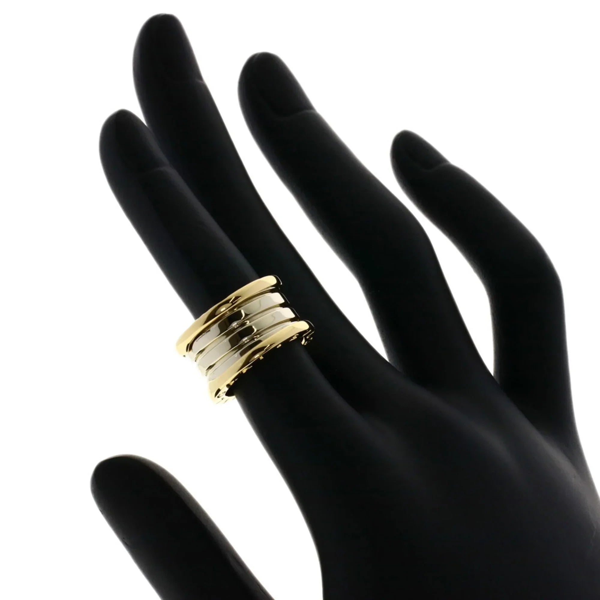 #47 Band Women's 4 Ring Pre-Owned Limited B-zero1 (Good) Bvlgari Ginza K18 Yellow M Gold/K18WG BVLGARI