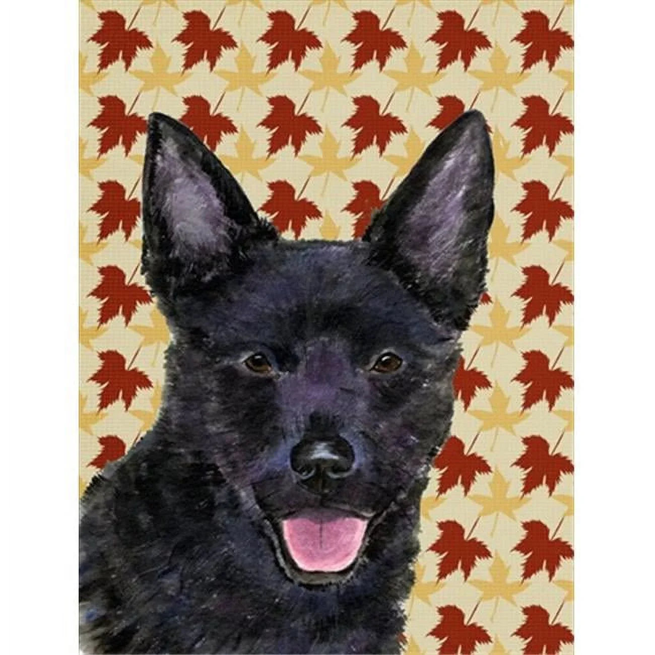 Leaves Australian House Kelpie Treasures Carolines Fall Canvas Size Portrait Flag