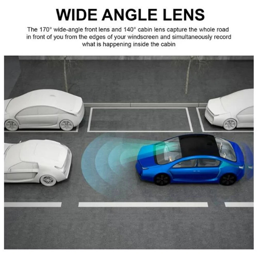 Screen, Cam HD Cable Front Loop in 1080HD Cameras 2" and Car with Dash Car IPS G-Sensor, Rear Motion Detection, Recording, Recorder, Display 3 ALLTIMES Video Interior 1 Charger