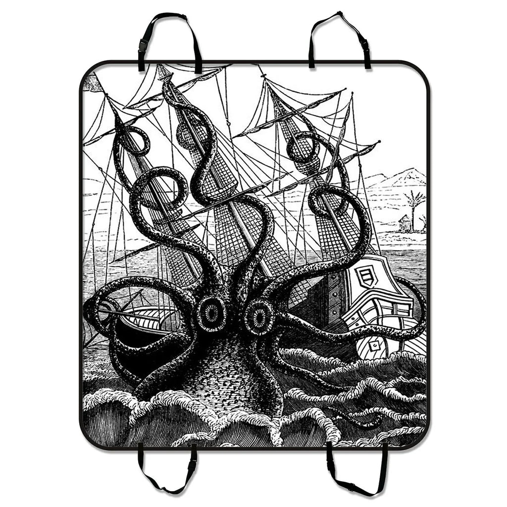 Octopus and Cars Cover Mat GCKG Trunk Cargo Car Hammock Mat Seat Dog Trucks Car SUV Pet Mat 54x60 Seat For Black inches