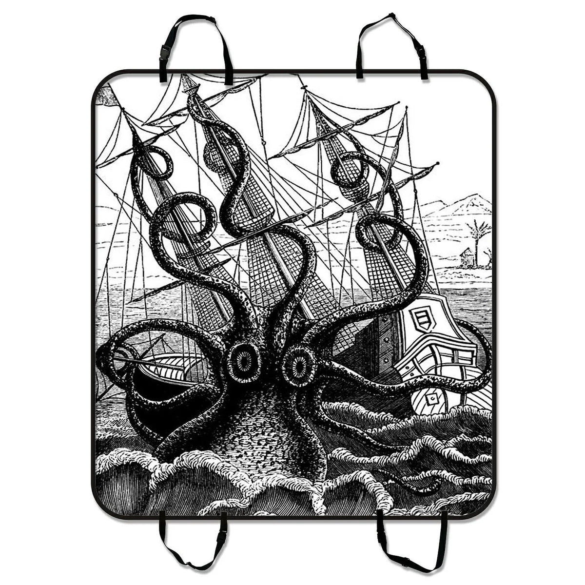 Octopus and Cars Cover Mat GCKG Trunk Cargo Car Hammock Mat Seat Dog Trucks Car SUV Pet Mat 54x60 Seat For Black inches