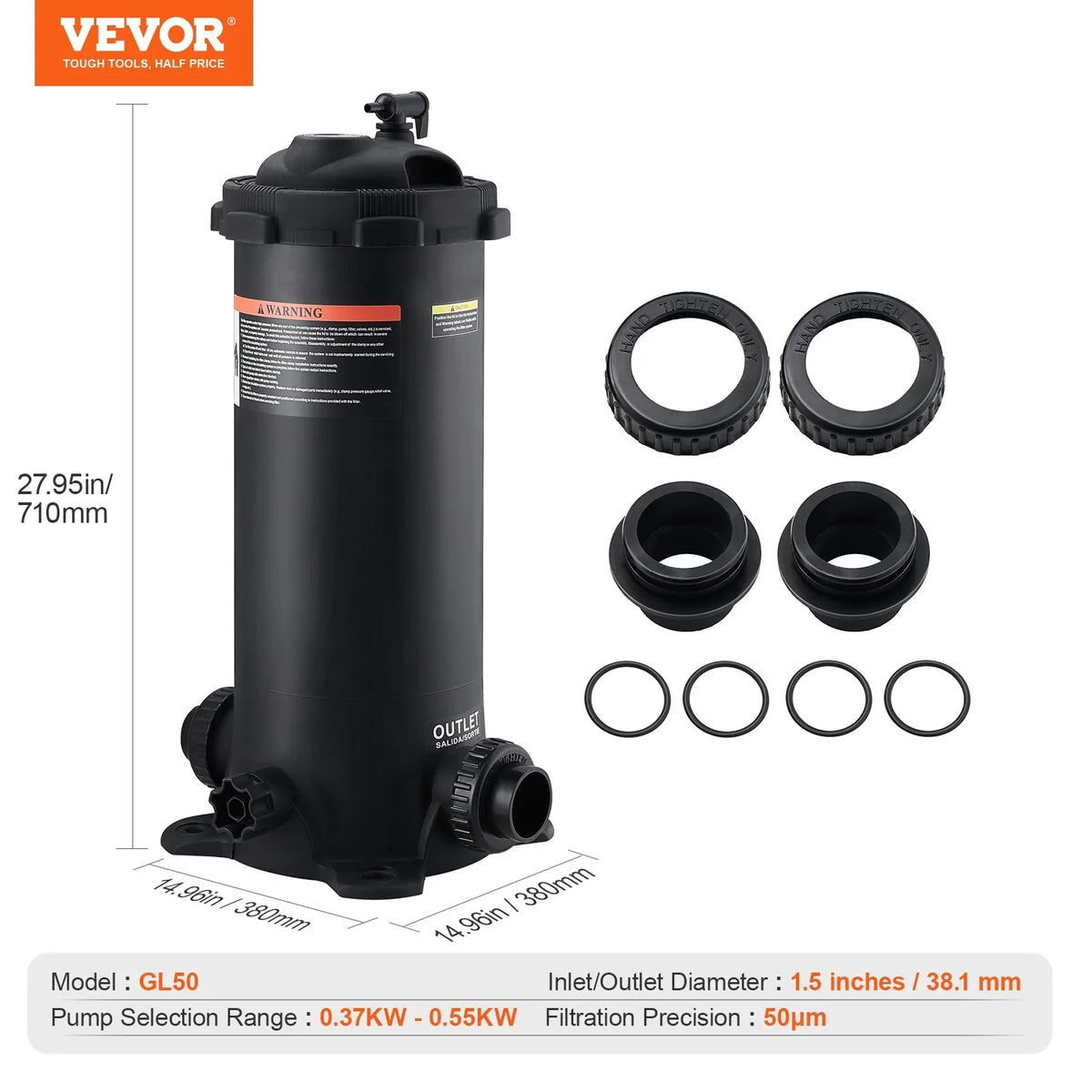 Filter Ground Pool SKYSHALO In/Above 50Sq.Ft Pool Filtration Cartridge Swimming