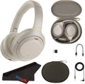 (Silver) Noise-Canceling Wireless +pixicloth Headphones WH-1000XM4 Sony Over-Ear