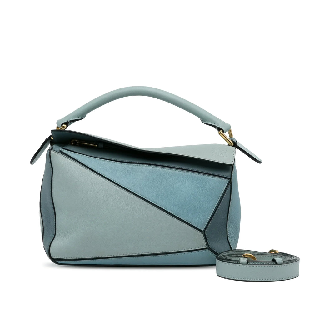 Pre-Owned Bag Small Leather (Good) Puzzle Calf Satchel Unisex LOEWE Authenticated Tricolor