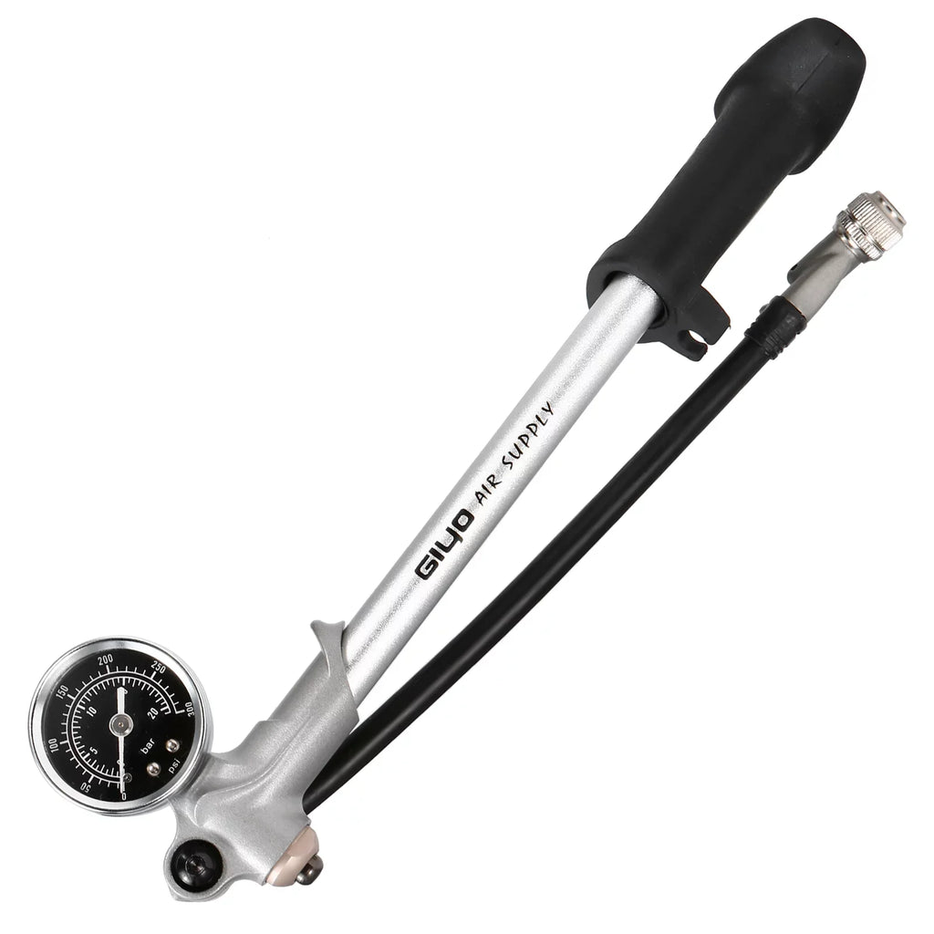 With Front Mountain Front and Pump Valve High atmospheric Schrader Pump Pump for Pressure 300PSI Suspension Bike Lock Lever Gauge with MTB Fork Arealer
