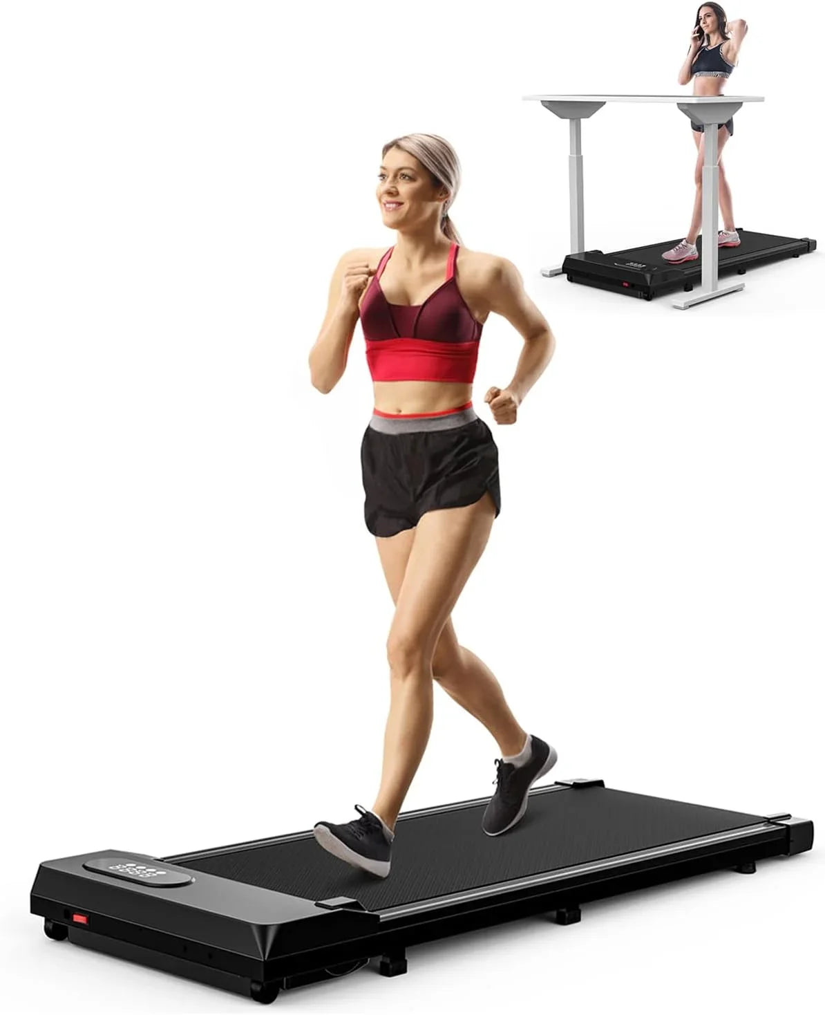 Home, transportable Pad Ultra for Installation-Free, Desk, Display, Small Remote & Treadmill Lb Control, 2.5HP 300 Office, Walking Treadmill 0.6-5MPH, Under Quiet LED