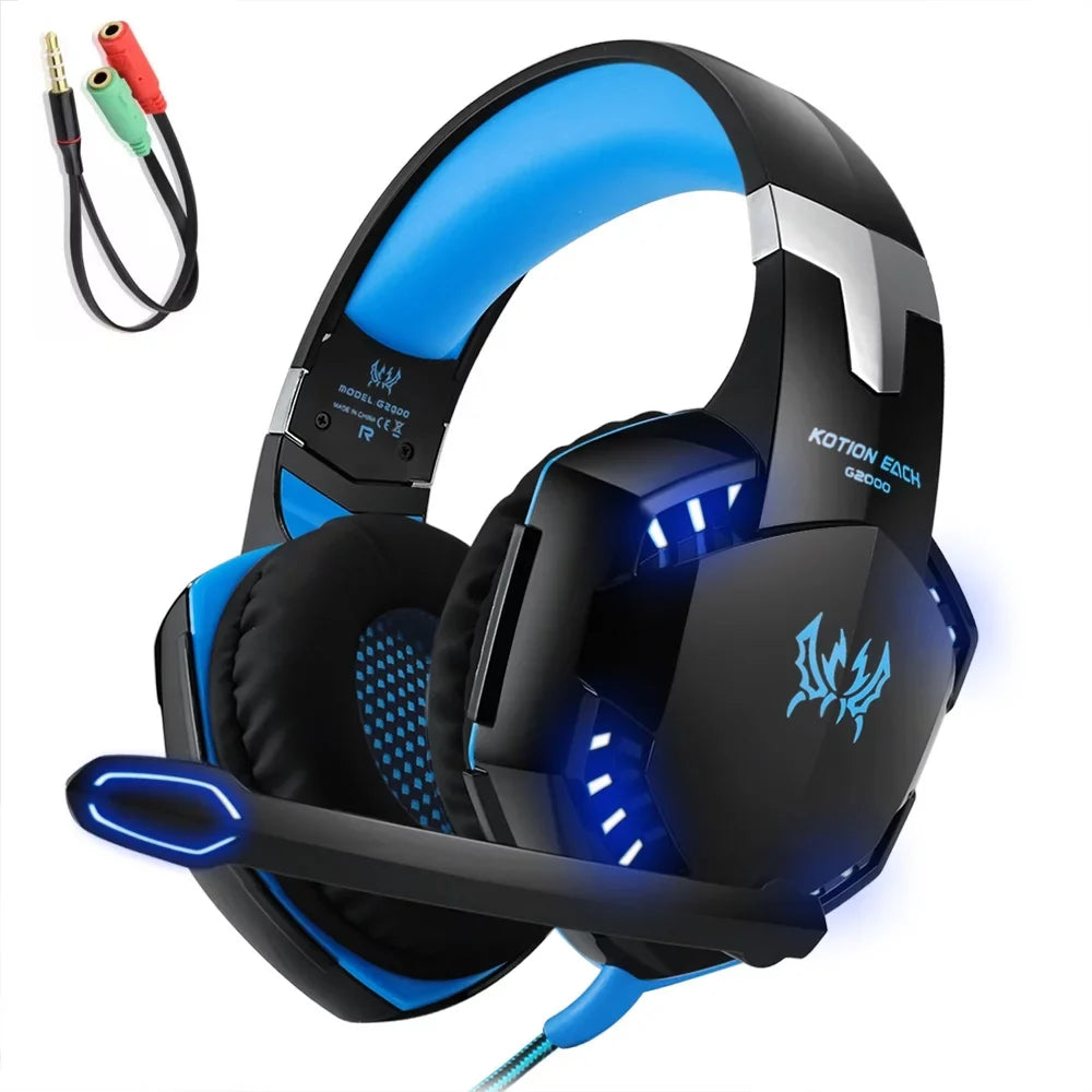 with Reduction Headset EACH for Adapter Smartphone KOTION G2000 Audio EACH Gaming PC 3.5mm Cable Laptop KOTION Noise